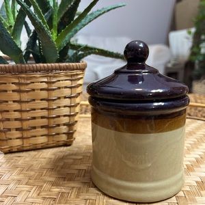 Vintage Tri-Colored Stoneware Jar